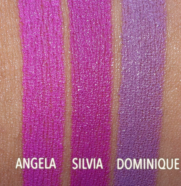 NARS Angela, Silvia and Dominique Swatches