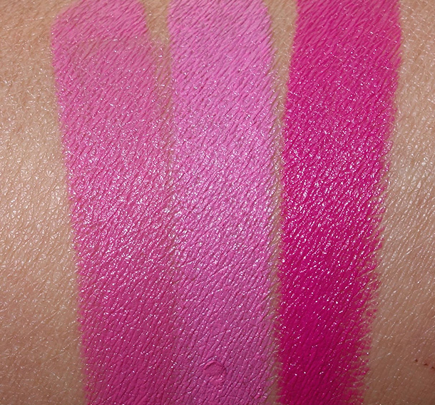 NARS Swatches from the left: Marisa, Claudia and Michiyo