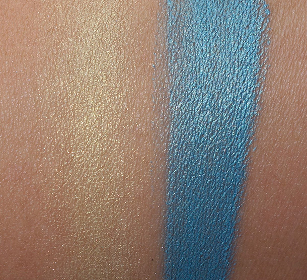 Shiseido Shimmering Cream Eye Colors in YE216 Lemoncello (left) and BL620 Esmaralda (right)