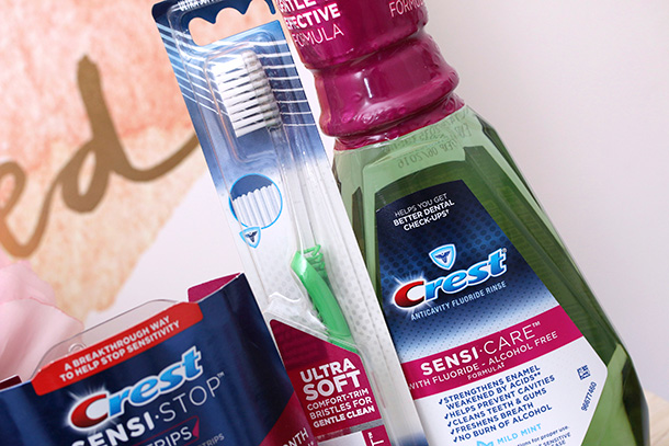 Oral-B Sensi-Soft Toothbrush and Crest Sensi-Care Flouride Rinse