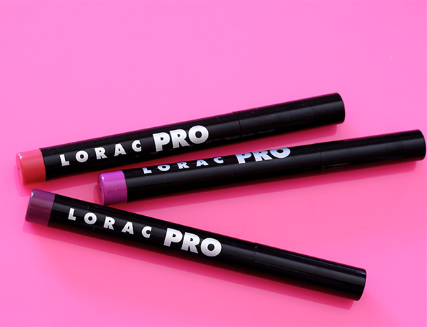 LORAC Pro Matte Lip Colors in Coral, Violet and Magenta