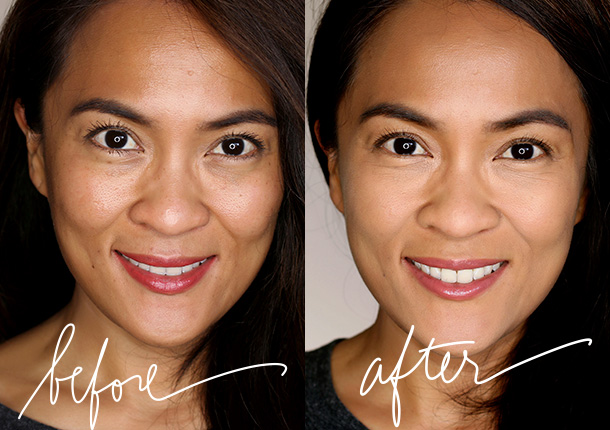 NARS All Day Luminous Powder Foundation before and after