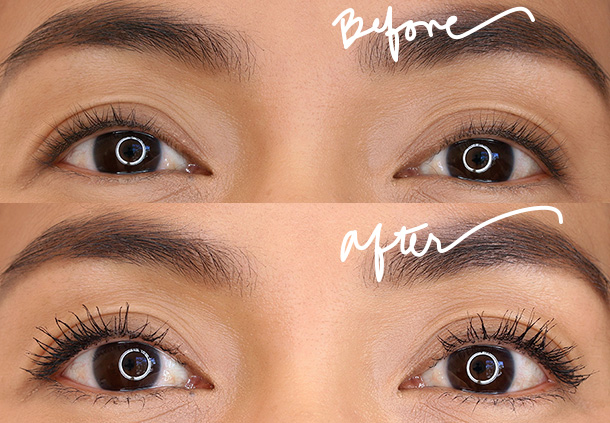 Smashbox Full Exposure Waterproof Mascara before and after