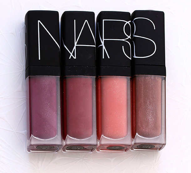 NARS Tech Fashion Lip Gloss Coffret from the left: Shade III, Shade IV, Shade I and Shade II