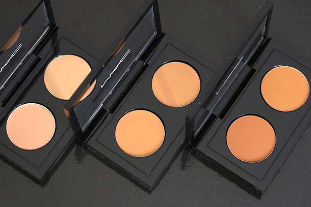 MAC Studio Finish Concealer Duos from the left: NW30/NC35, NW40/NC45 and NW45/NC50