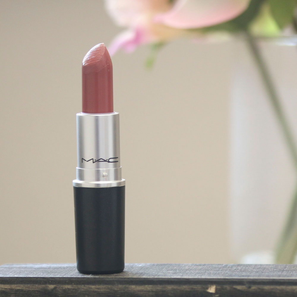 MAC Cosmo Lipstick ($17), a pink coco with an Amplified finish