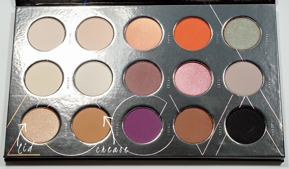 The two shades from the Zoeva Warm Spectrum eyeshadow palette. 