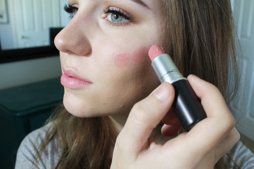 Use your lipstick as a blush