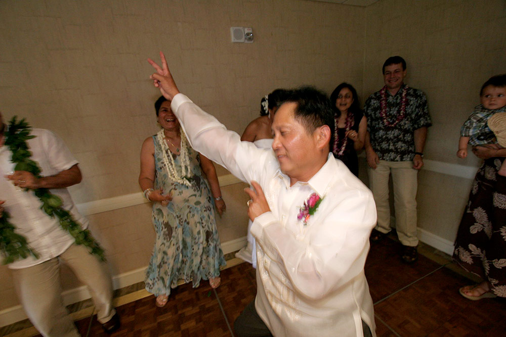 Dad goofing off during my wedding, LOL!