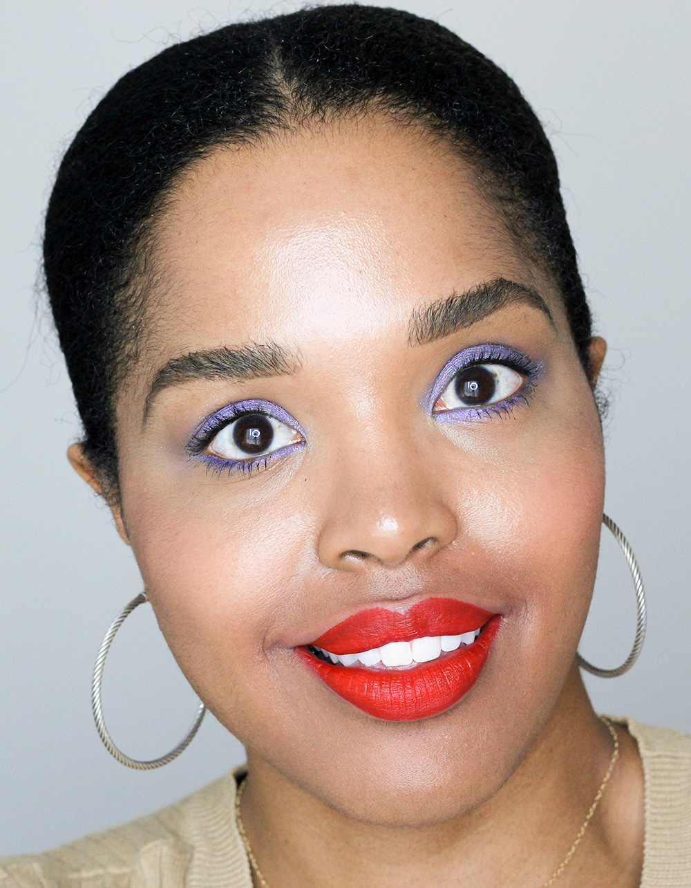 Wearing Sephora Collection Cream Lip Stain in Always Red