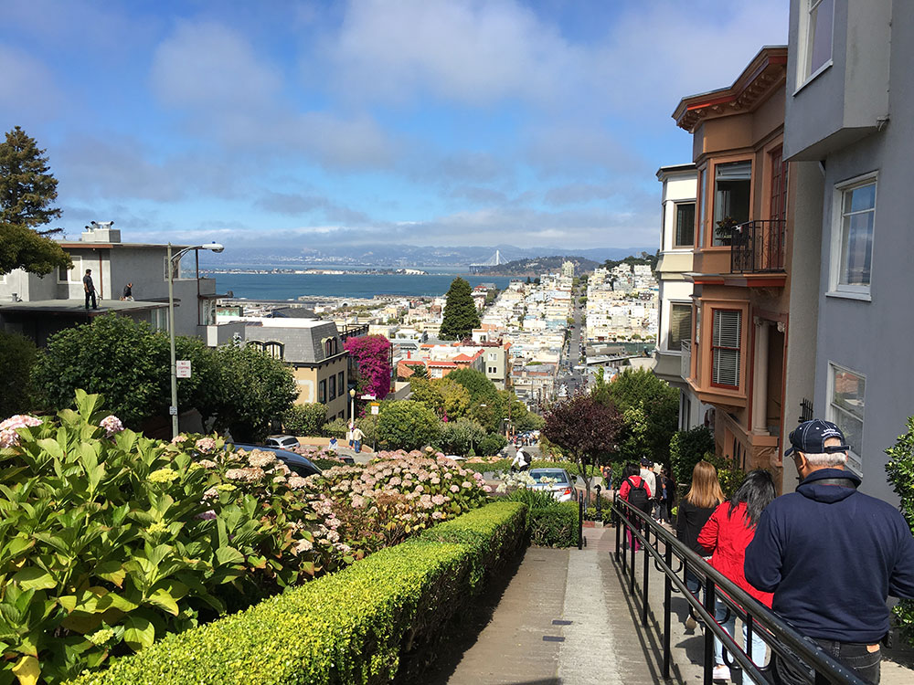 The view down Lombard Street