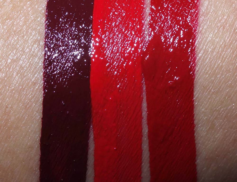 MAC Limited Edition Photographs by Helmut Newton Retro Matte Liquid Lipcolours from the left: Self Portrait, High Heels and Chateau M 
