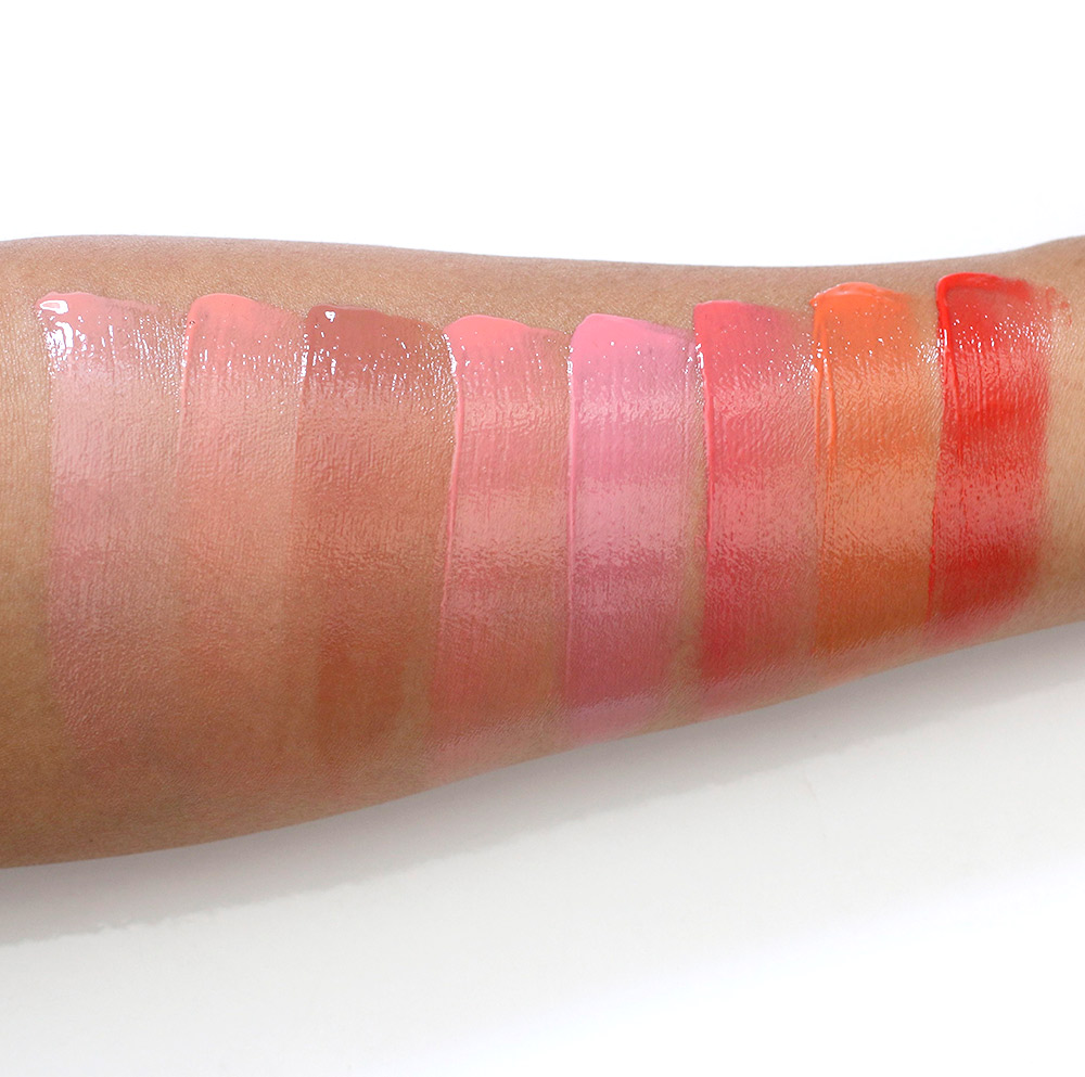 too faced sweet peach swatches
