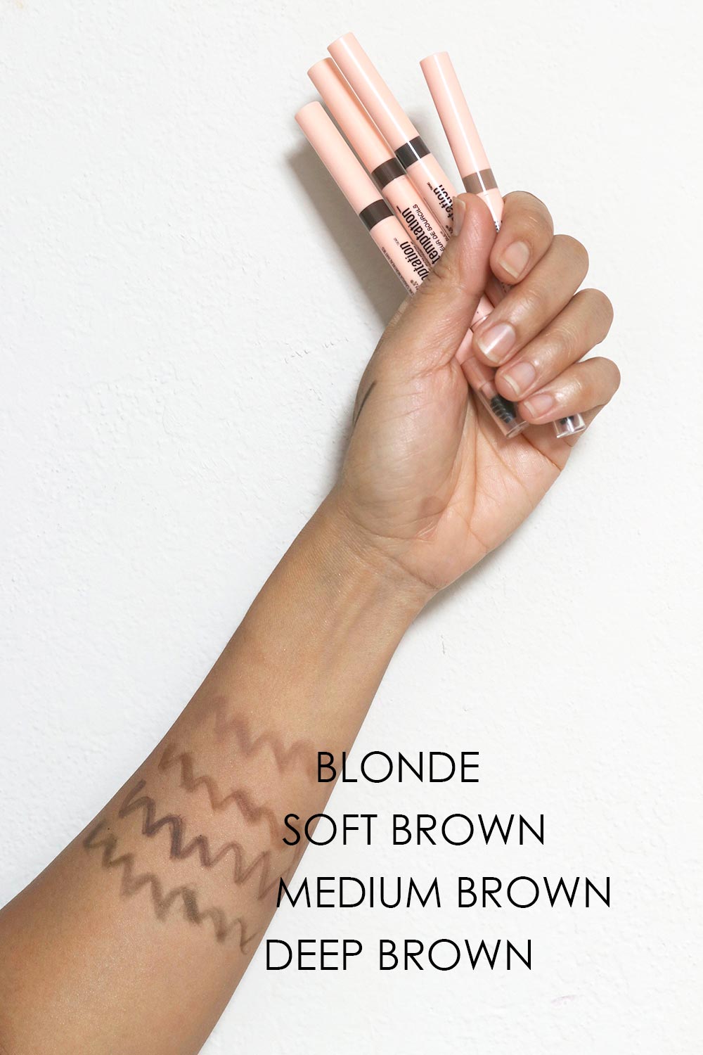 maybelline total temptation brow definer swatches