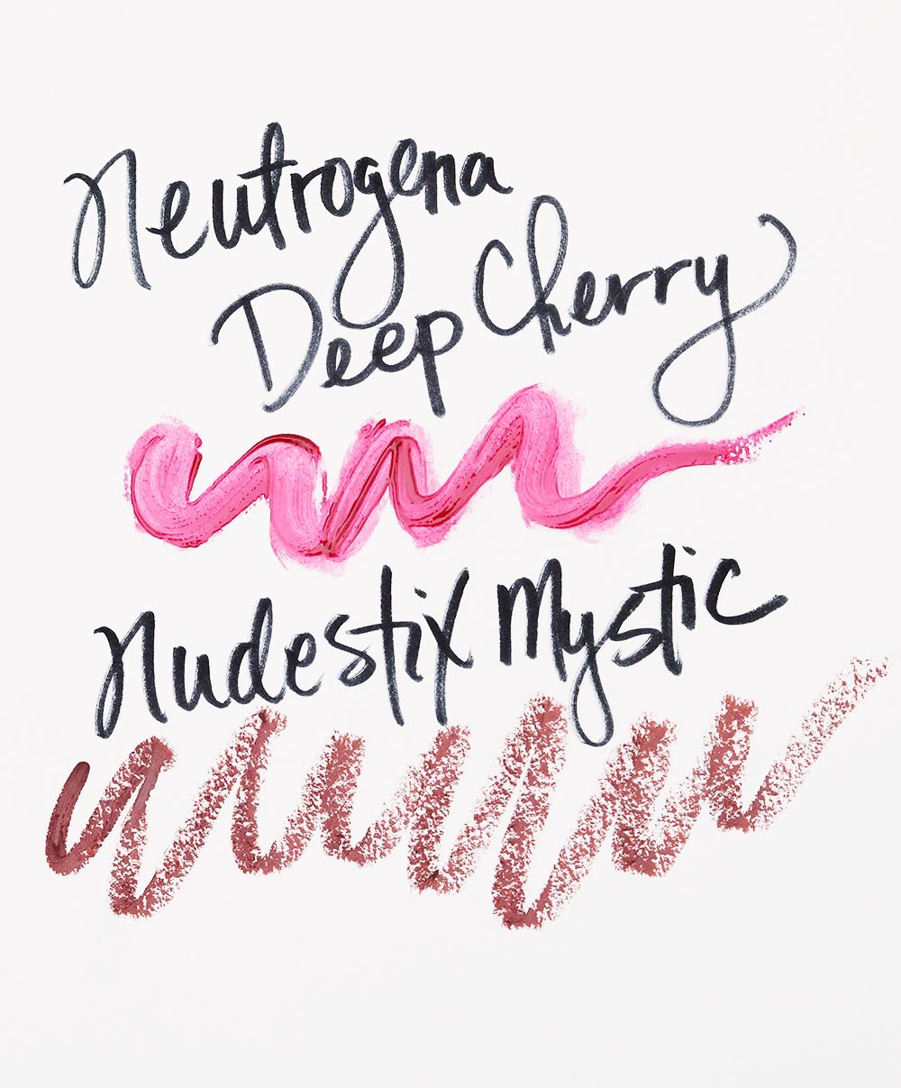 neutrogena deep cherry nudestix mystic swatch