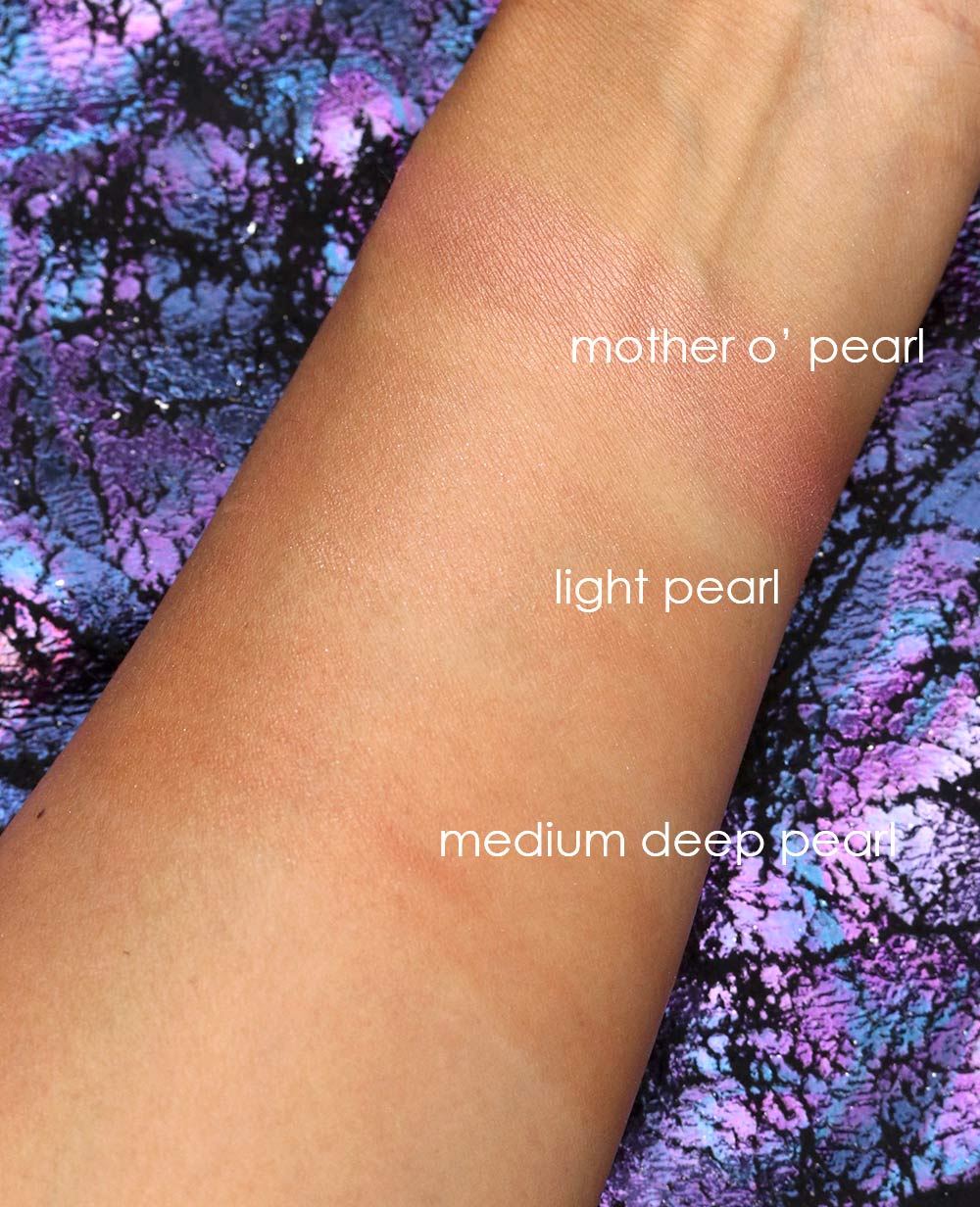 mac mirage noir swatches pearlmatte face body
