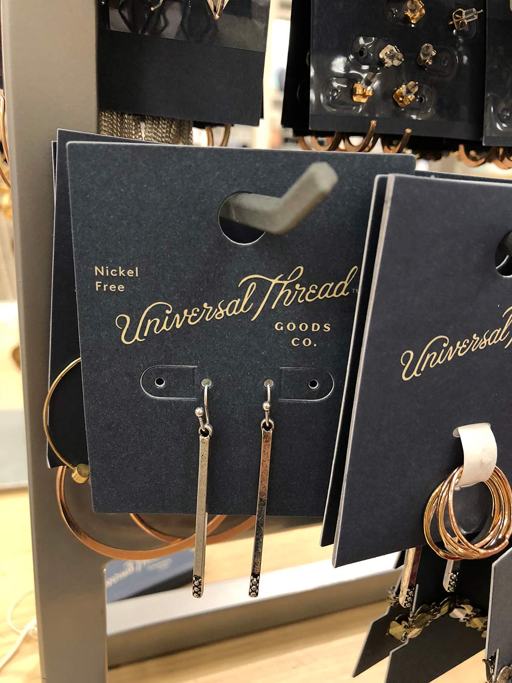 universal thread bar earrings