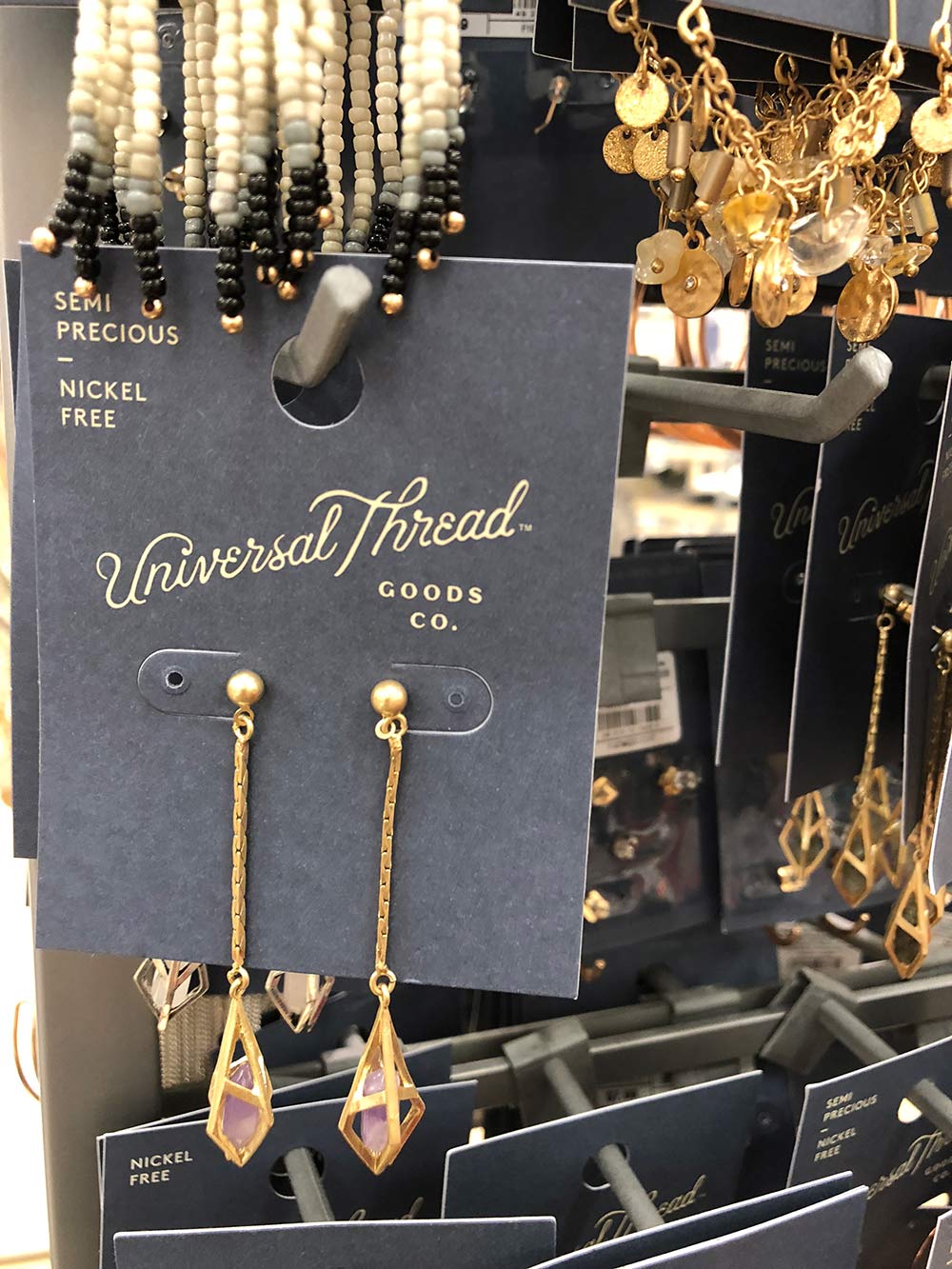 Universal Thread Goods Co. Rose Quartz Worn Gold Necklace
