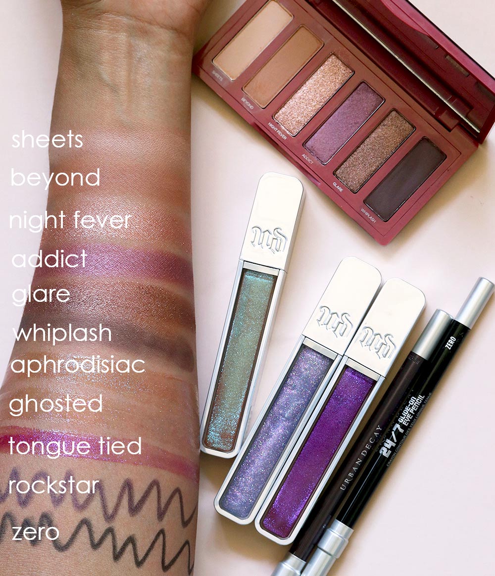 urban decay aphrodisiac collection swatches