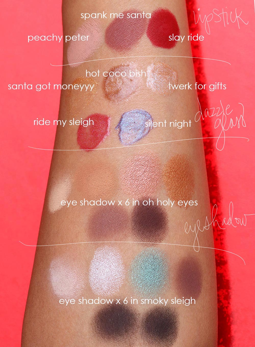 mac patrick starrr holiday collection swatches-final