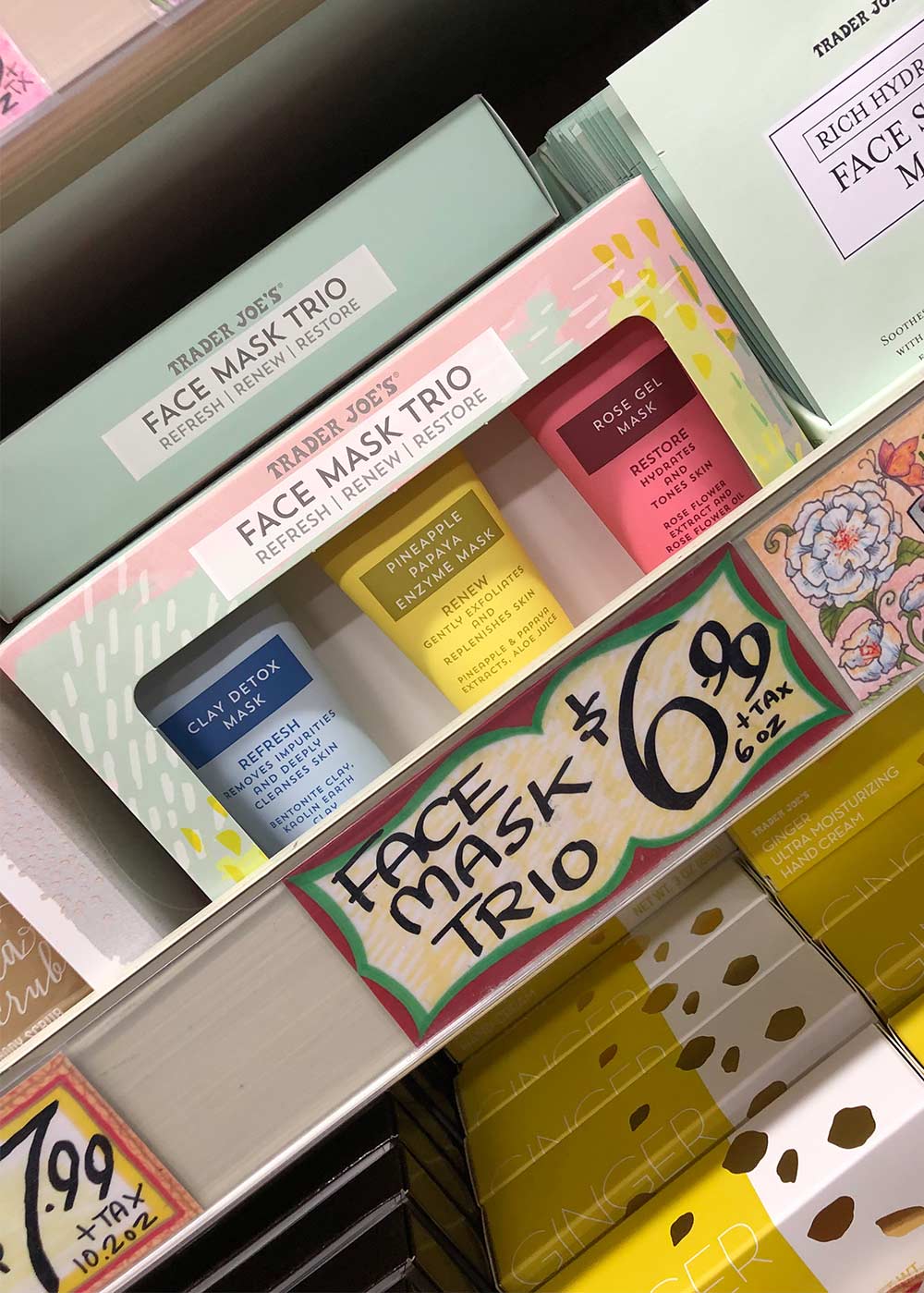 trader joes face mask trio