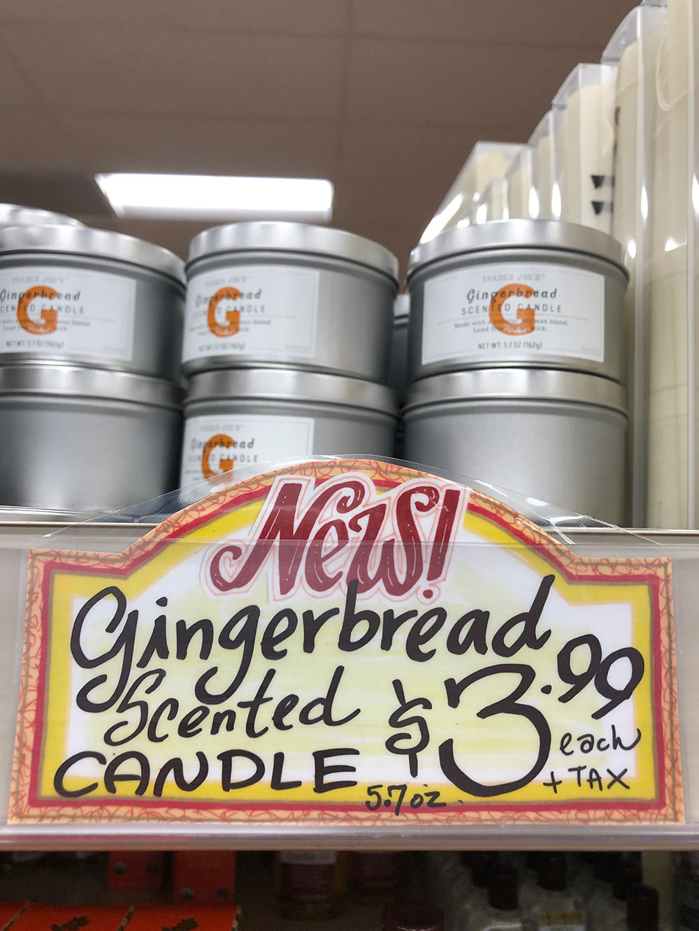 trader joes gingerbread scented candle