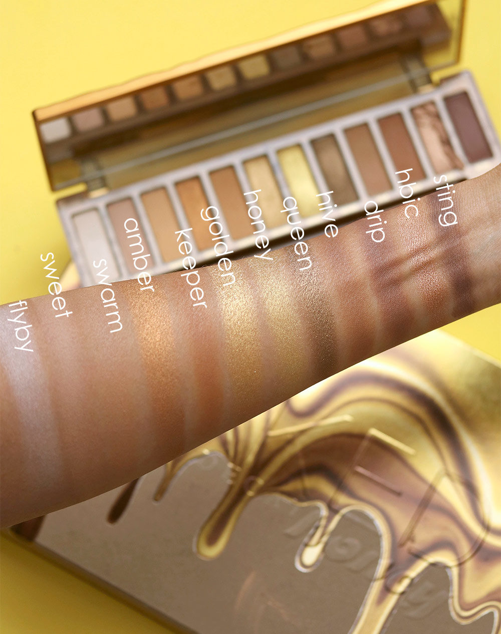 urban decay naked honey swatches