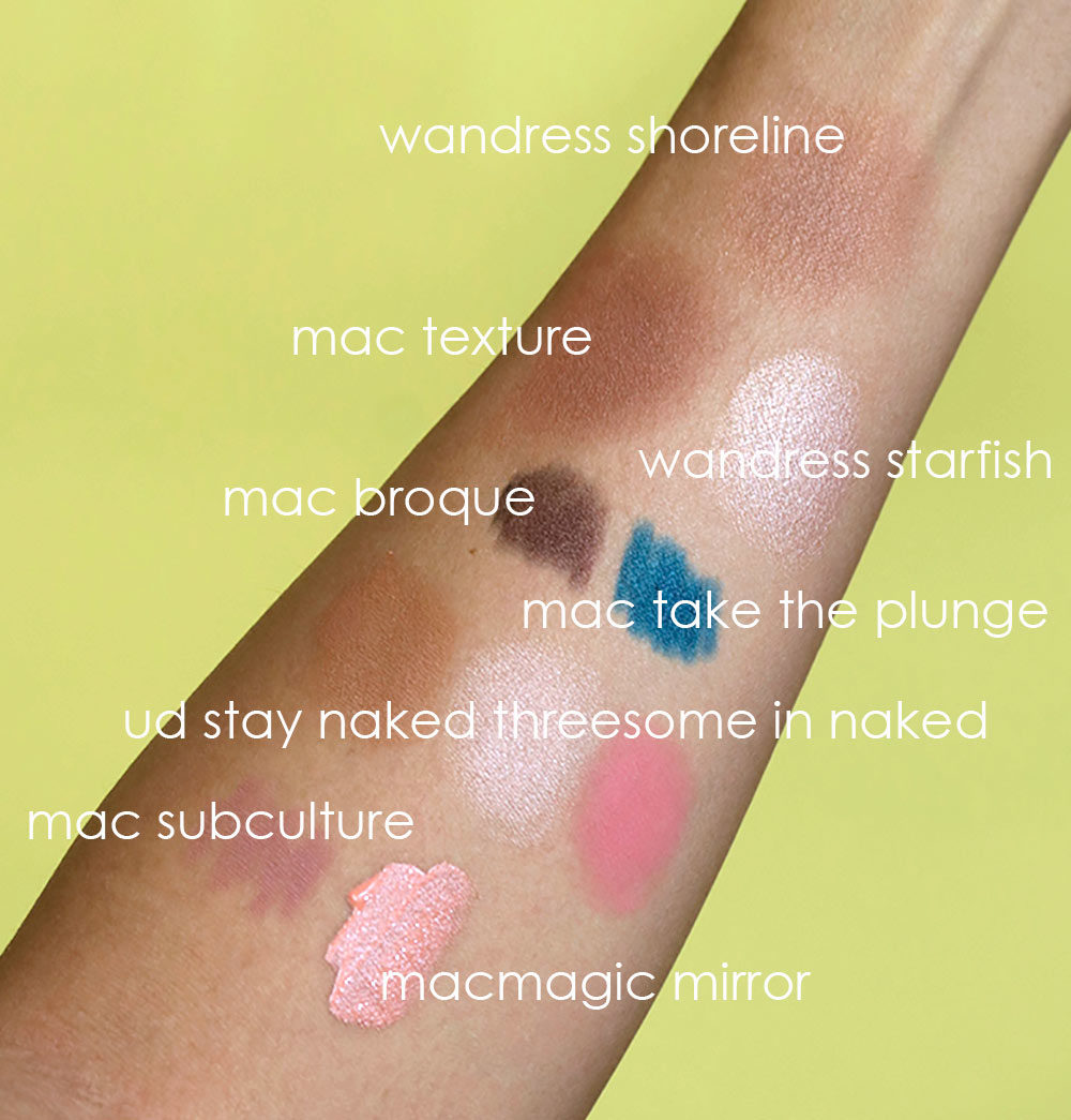 urban decay stay naked threeesome in naked swatches