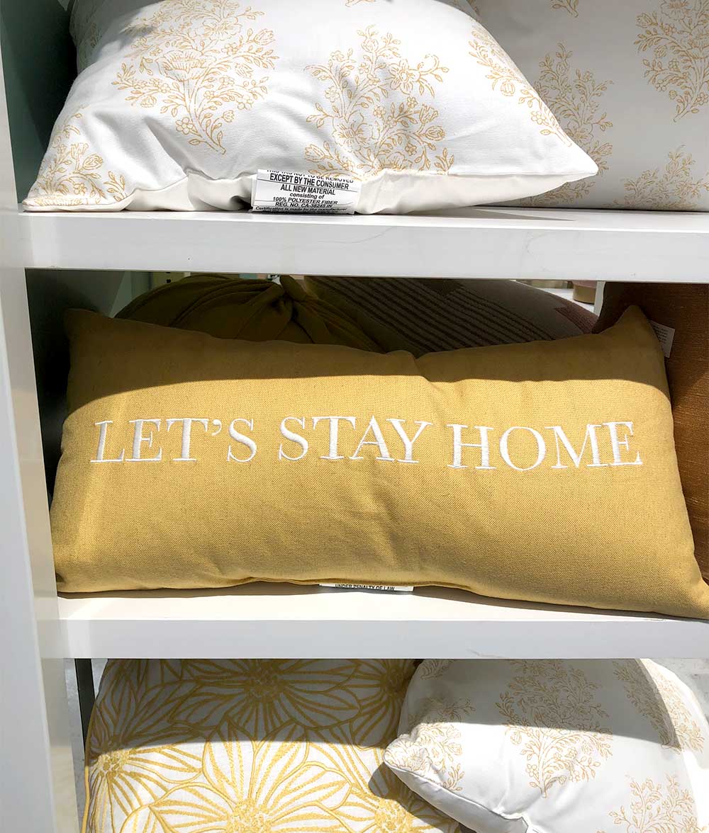 target lets stay home pillow