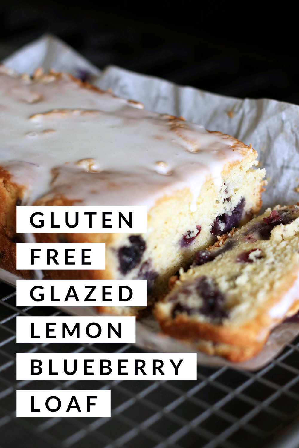 glazed gluten free lemon blueberry loaf