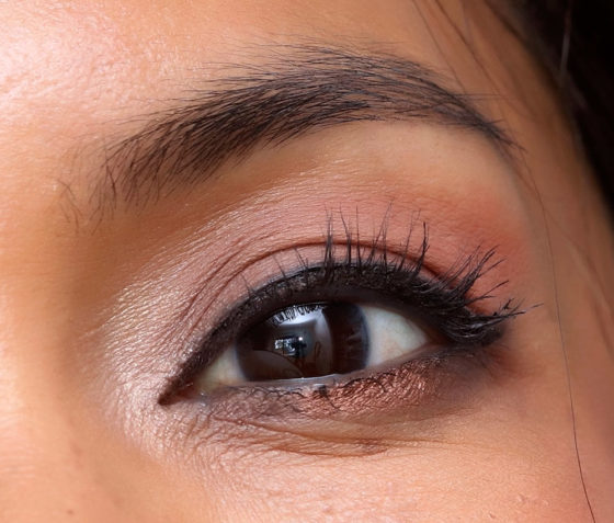Summer Glam on the Go! Gray-Black Cat Eyes With an Unexpected Swish of Shimmering Bronze on a Smokey Lower Lash Line