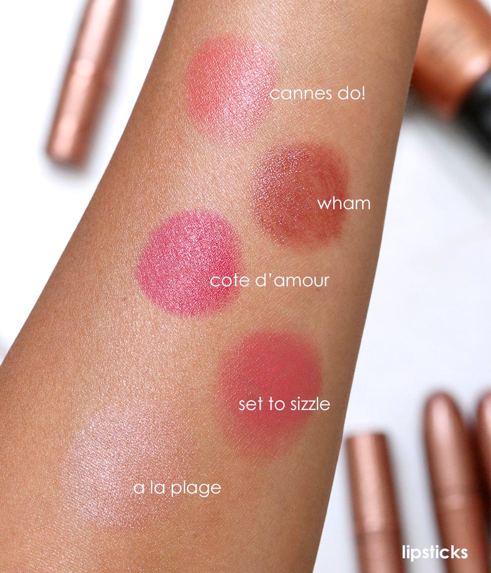 mac bronzer collection swatches foiled shadow lipsticks