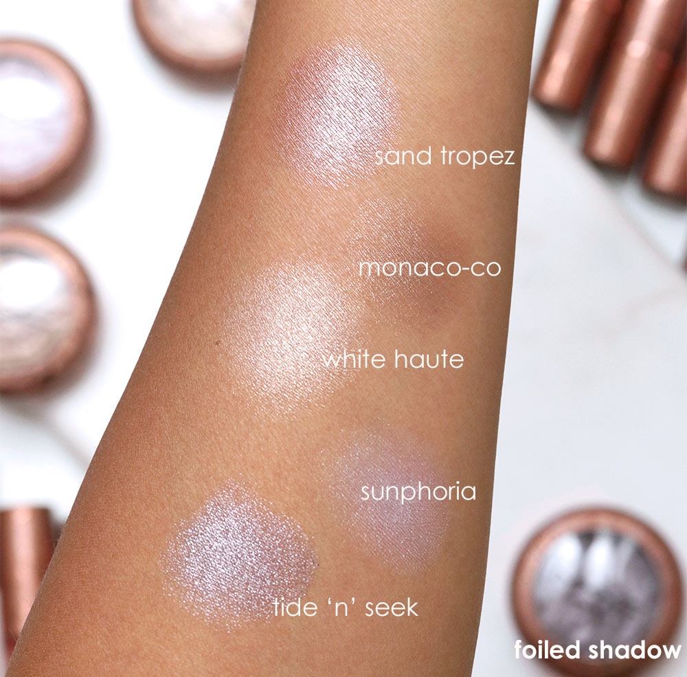 mac bronzer collection swatches foiled shadow