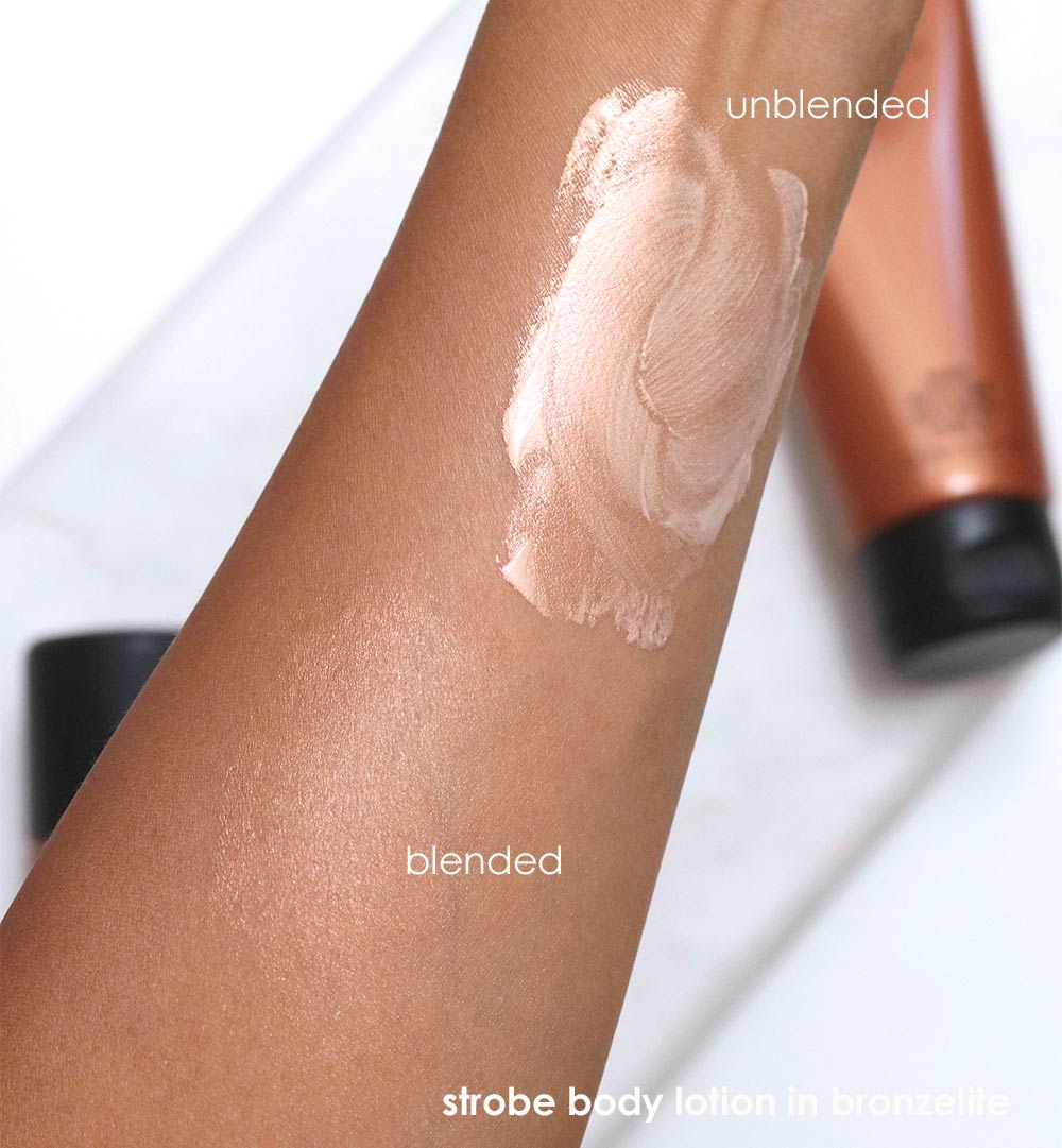 mac bronzer collection swatches strobe body lotion