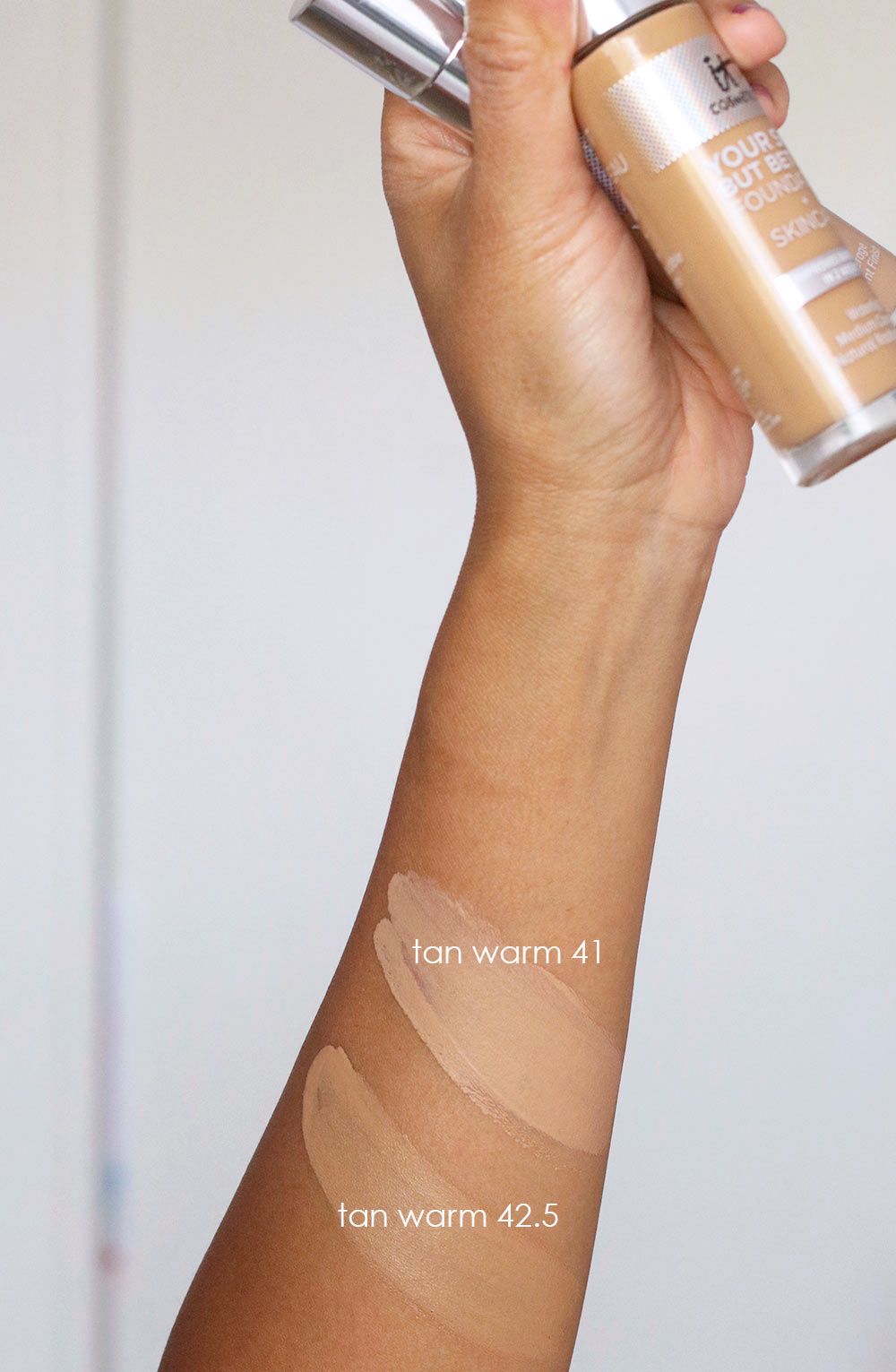 it cosmetics your skin but better foundation skin care swatches tan warm